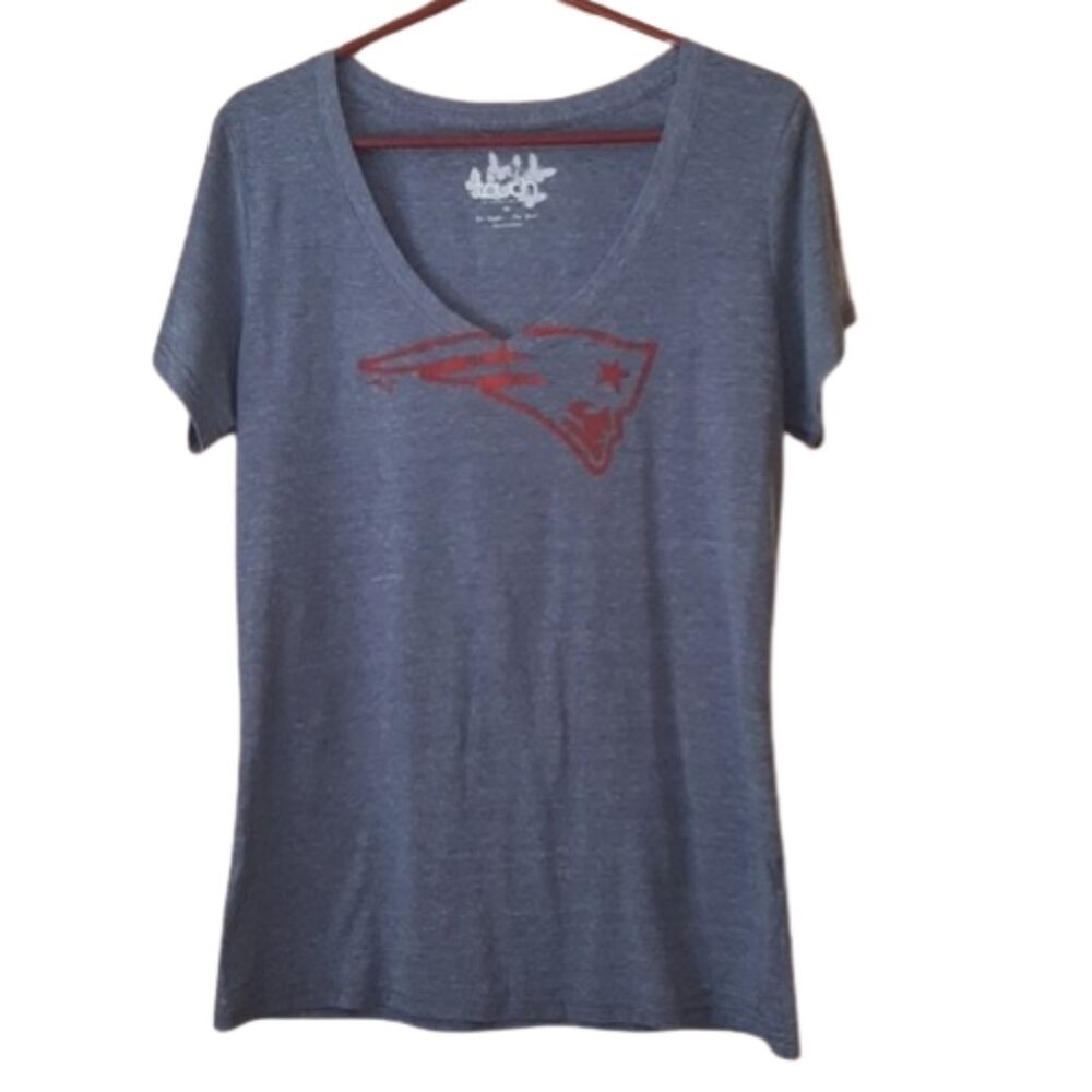 Touch by Alyssa Milano New England Patriots Tee Logo Gray Red Size XL